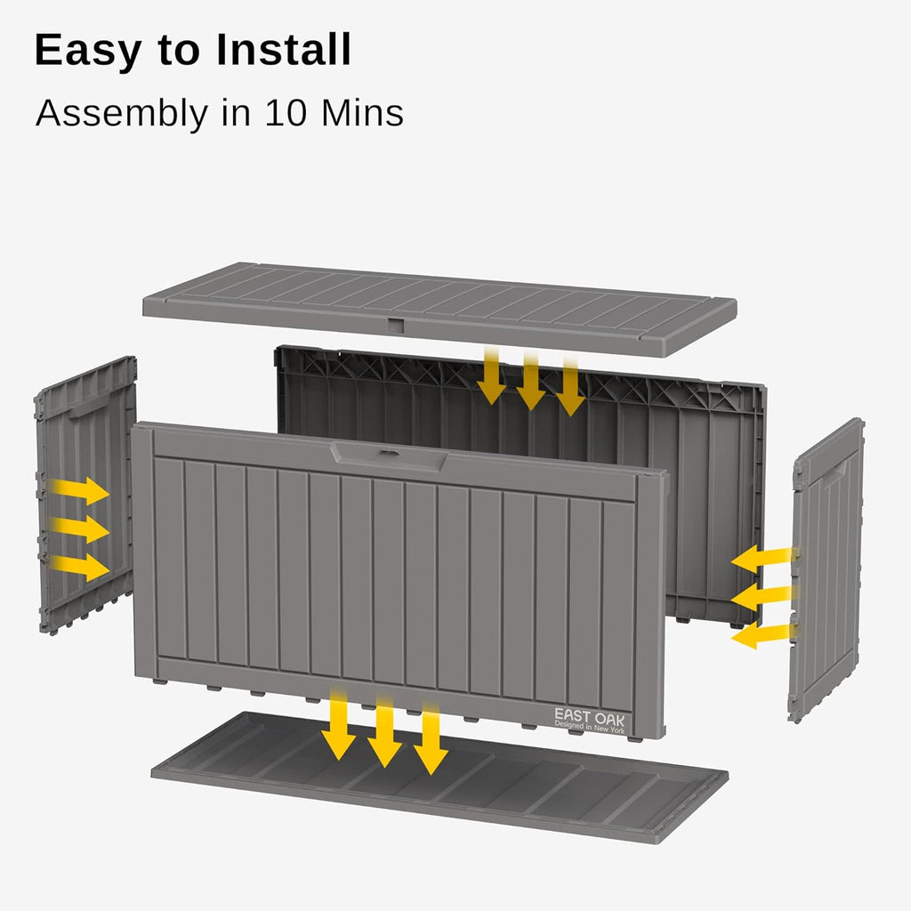 230 Gallon Deck Box, Outdoor Storage Box with Padlock
