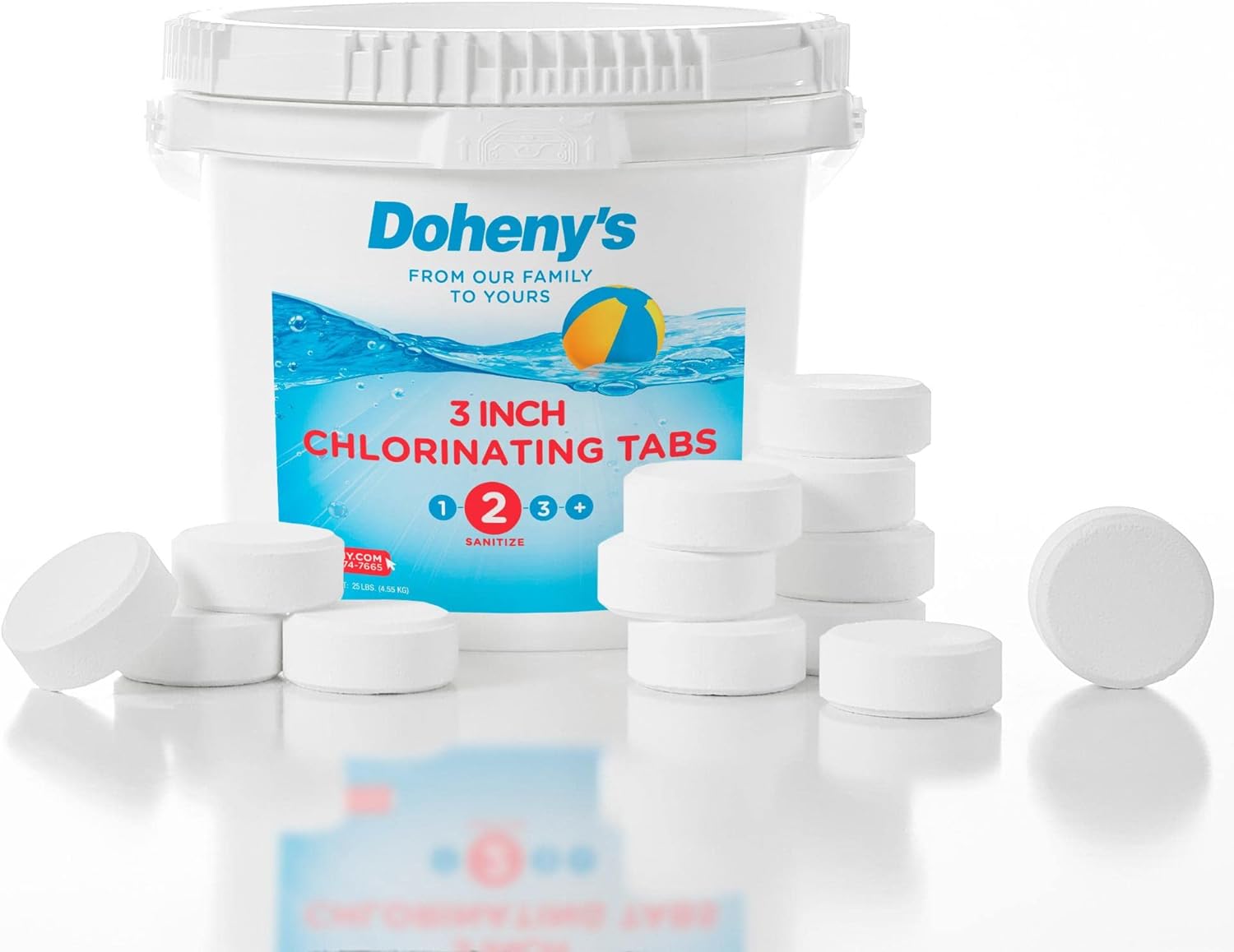 Doheny's 3 Inch Stabilized Chlorine Tablets | Pro-Grade Pool Sanitizer, Long Lasting, Slow Dissolving, 99% Pure Tri-Chlor, Individually Wrapped
