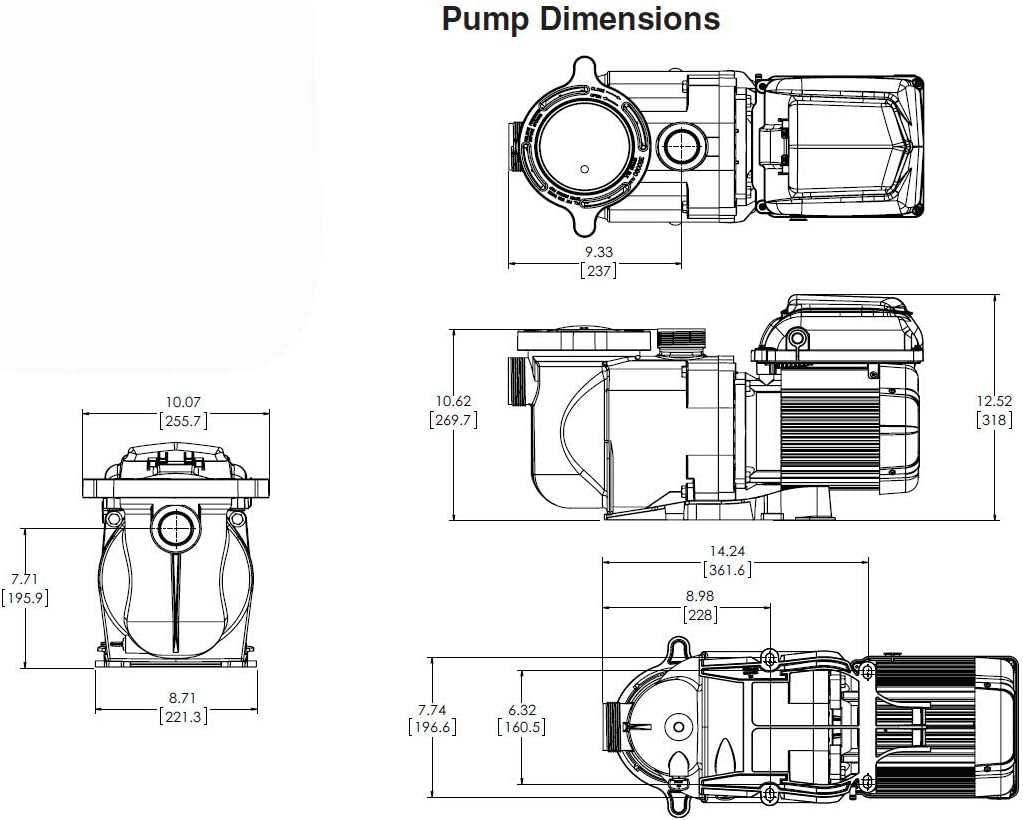 Pentair EC-342001 SuperFlo VS Variable Speed Pool Pump, 1 1/2 Horsepower, 115/208-230 Volt, 1 Phase